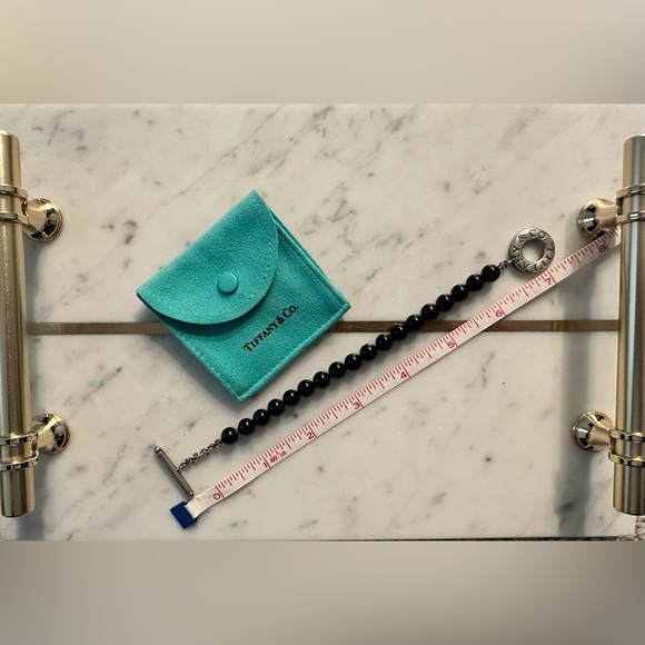 RARE VINTAGE Tiffany & Co Black Onyx Beads Toggle Bracelet - Picture 3 of 4